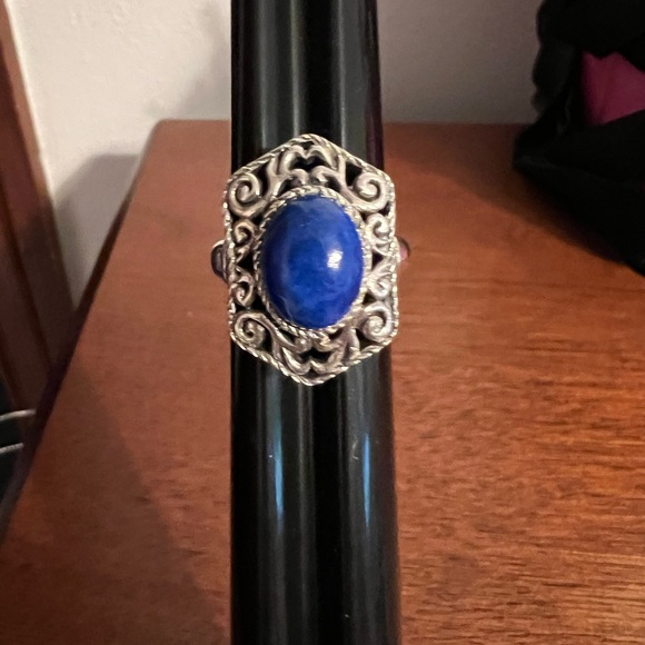 Sterling lapis ring - Picture 5 of 8